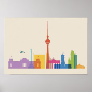Póster Paisaje urbano de Berlín, Alemania