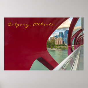 Póster Paisaje urbano de Calgary a través del Puente de l