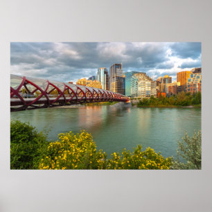 Póster Paisaje urbano de Calgary y vista escénica del Pue