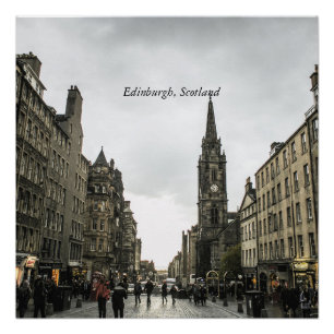 Póster paisaje urbano de Edimburgo, Escocia
