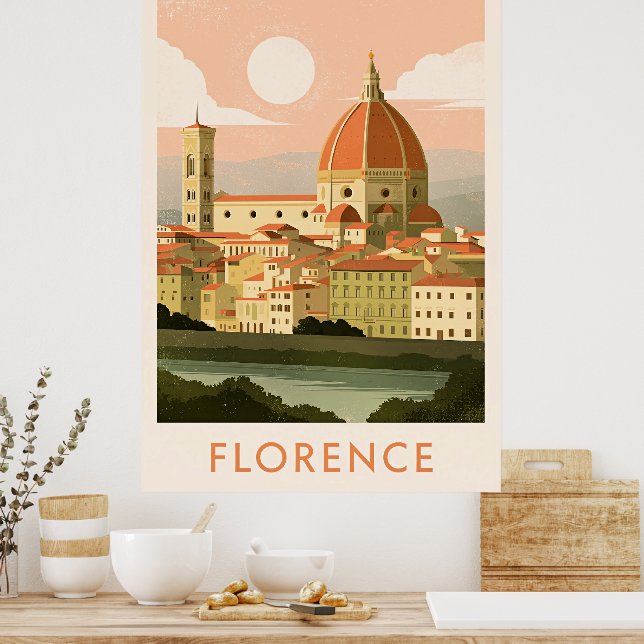 Póster Paisaje urbano de Florencia (Cocina)