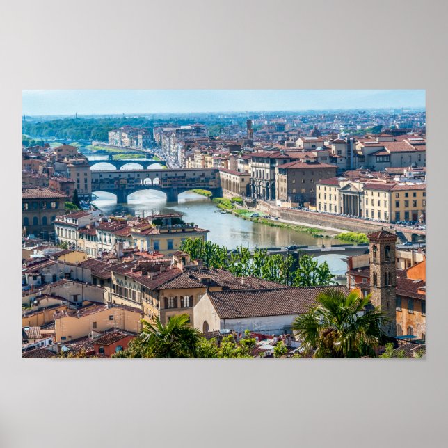 Póster Paisaje urbano de Florencia - Ponte Vecchio sobre  (Frente)