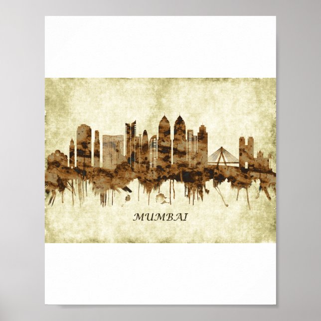 Póster Paisaje urbano de Mumbai India (Frente)