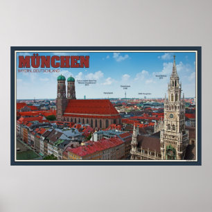Póster Paisaje urbano de Munich