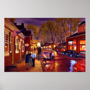 Póster Paisaje urbano de Saint Charles en óleo