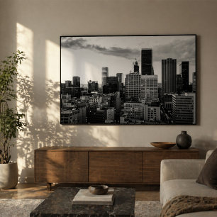 Póster Paisaje urbano del horizonte del centro de Los Áng