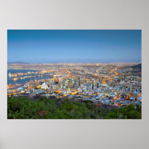Póster Paisaje urbano desde la cima de Signal Hill al ano