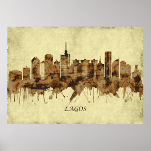 Póster Paisaje urbano en Lagos Nigeria