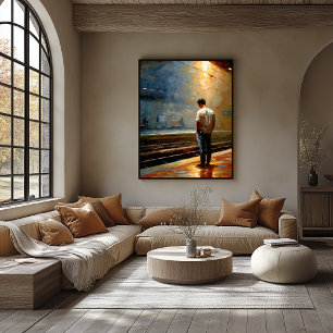 Póster Paisaje Urbano Impresionista – Plataforma Tranquil