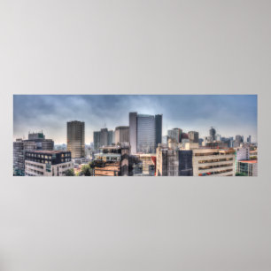 Póster Paisaje urbano panorámico de Ciudad de México