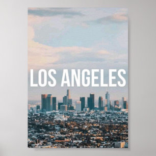 Póster Paisaje urbano retro de Los Ángeles Estética Ciuda