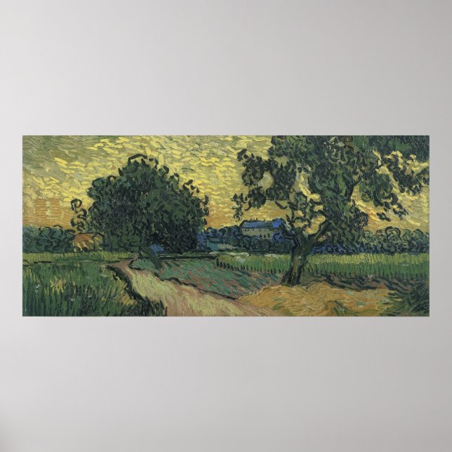 Póster Paisaje Van Gogh en Twilight (Frente)