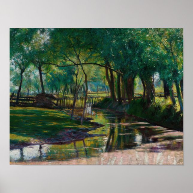 Póster Paisaje verde con un arroyo (1891) Wladyslaw Pod (Frente)