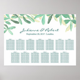 Póster Paisaje verde de la gráfica de asiento del boda 13