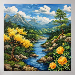 Póster Paisaje vibrante