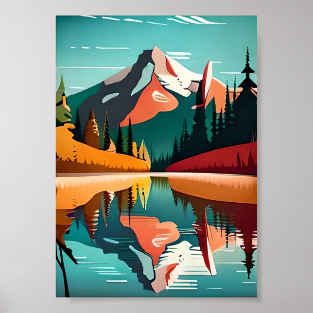 Póster paisaje vintage (Frente)