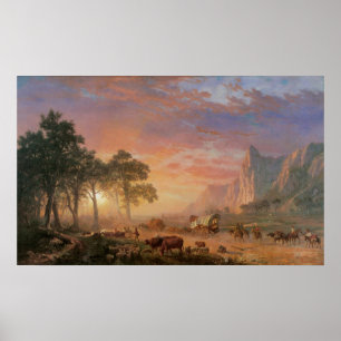 Póster Paisaje vintage, Camino de Oregón, por Bierstadt