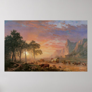 Póster Paisaje vintage, Camino de Oregón, por Bierstadt