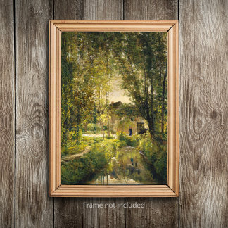 Póster Paisaje vintage, Casa de campo
