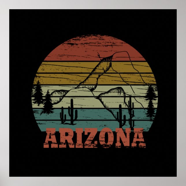 Póster paisaje vintage de arizona (Frente)
