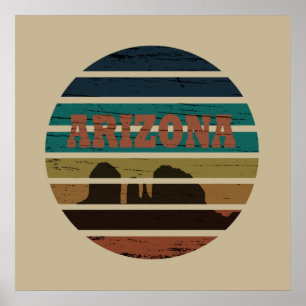 Póster paisaje vintage de arizona de puesta de sol az