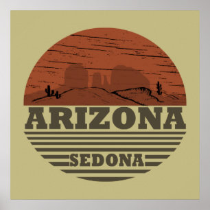 Póster Paisaje vintage de Sedona Arizona az retro