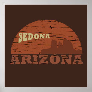 Póster paisaje vintage de Sedona Arizona az retro