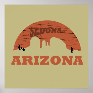Póster paisaje vintage de sedona arizona az retro