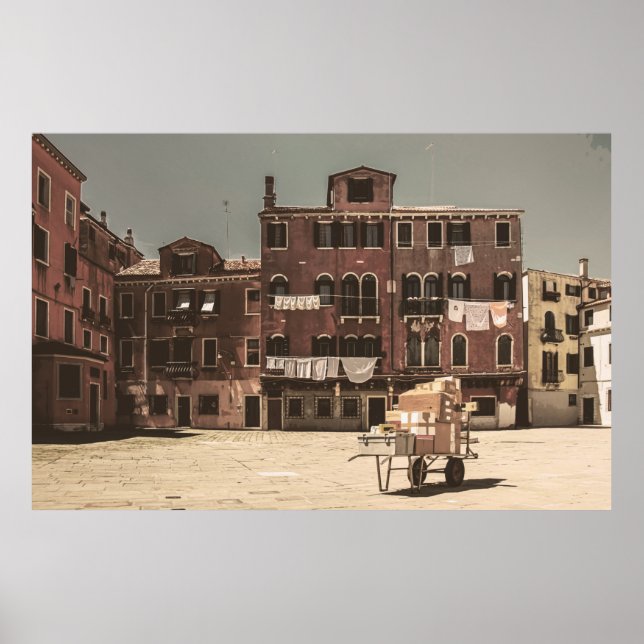Póster Paisaje vintage de Venecia (Frente)