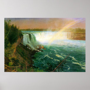 Póster Paisaje vintage, Niagara Falls de Bierstadt