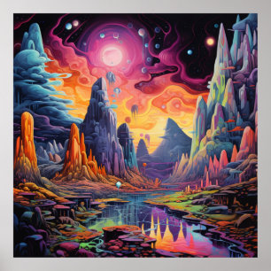 Póster Paisajes atractivos introspectivamente