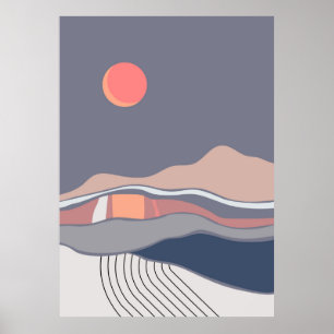 Póster Paisajes azules