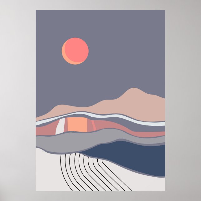 Póster Paisajes azules (Frente)