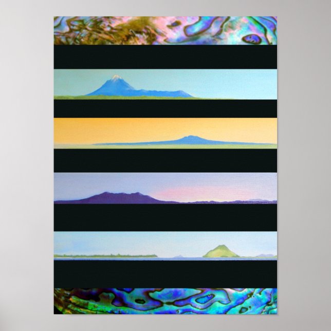 PÓSTER PAISAJES DE LA ISLA NORTE DE NUEVA ZELANDA (Frente)