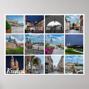 Póster Paisajes del casco antiguo de Cracovia, Polonia