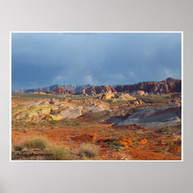 Póster Paisajes del desierto norteamericano: Valle del Fu (Frente)