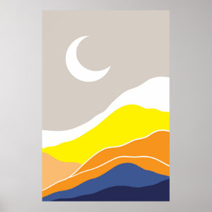 Póster Paisajes lunares abstractos