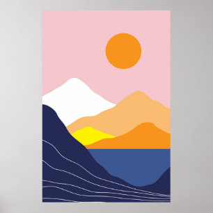 Póster Paisajes lunares abstractos
