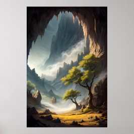 Póster Paisajes y una gran cueva