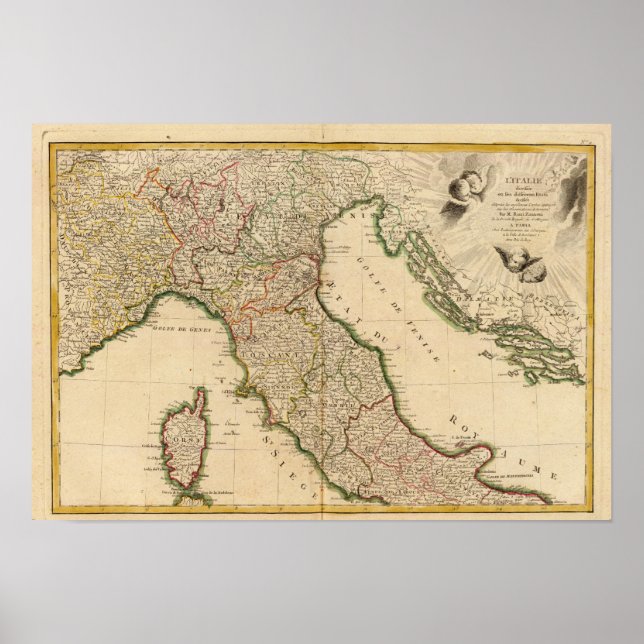 Póster Países de la frontera italiana (Frente)