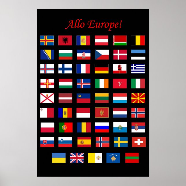 Póster Países europeos: poster de marcas (Frente)