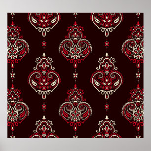 Póster Paisley Bandana: Imagen de Boho Vintage.