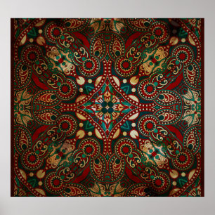 Póster Paisley Bandanna Grunge