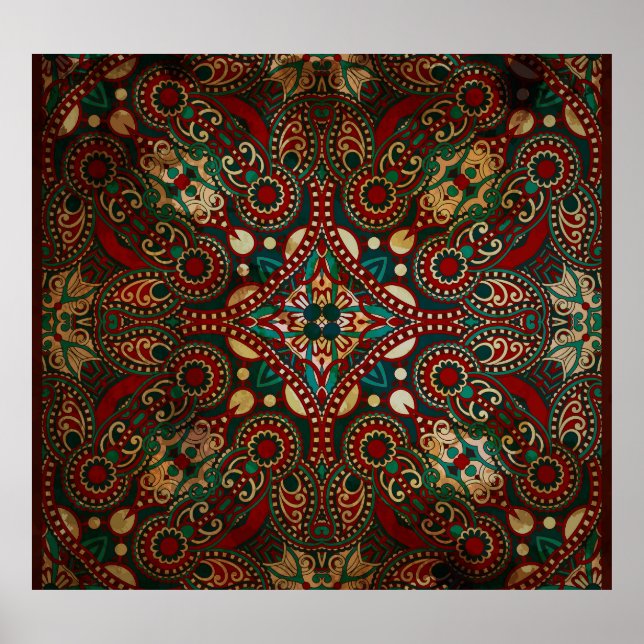 Póster Paisley Bandanna Grunge (Frente)