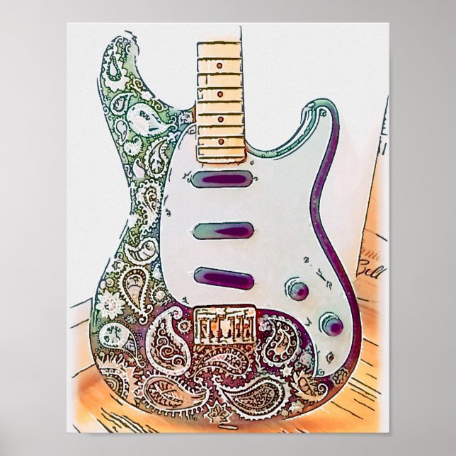 Póster Paisley Guitar Print (Frente)