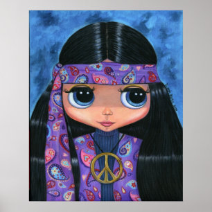 Póster Paisley Hippie Doll Poster