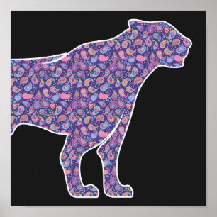 Póster Paisley Panther Leopard, iraní persa cerca de Orie