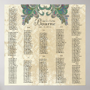 Póster Paisley Peacock - Uso de 35 x 35 (200 personas)