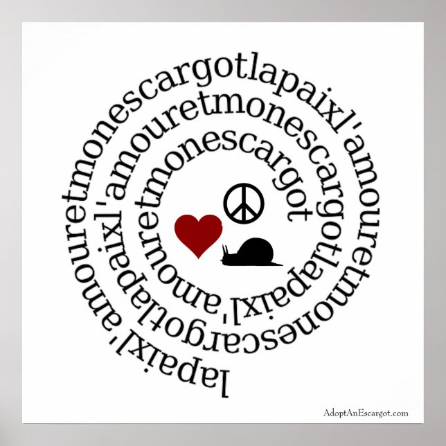 Póster Paix, l'amour et mon escargot (Frente)