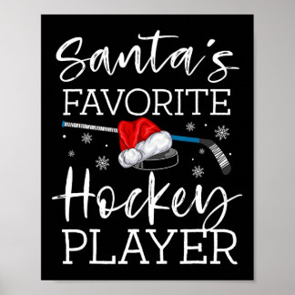 Póster Pajama Christma, jugadora favorita de hockey de Sa